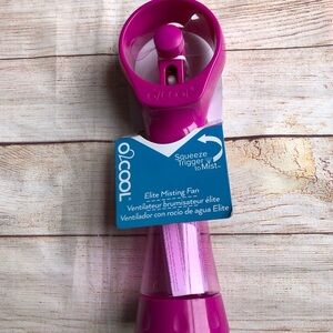O2COOL Elite Battery Powered Handheld Water Misting Fan Purple for Summer Beach